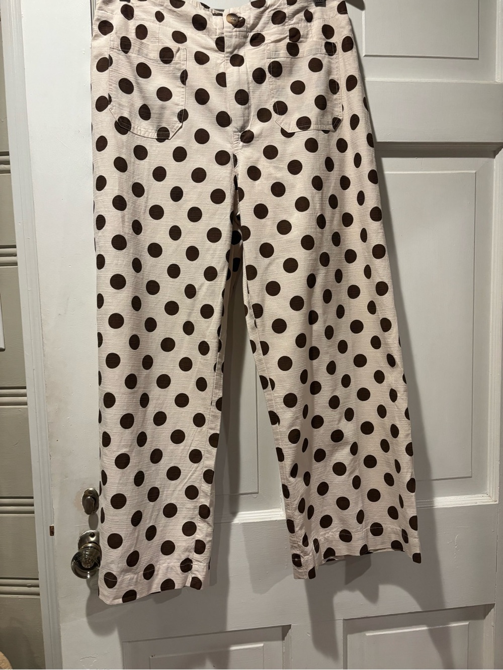 Women’s brown and Cream boutique brand Jodifl Polka Dot Wide-Leg Pants